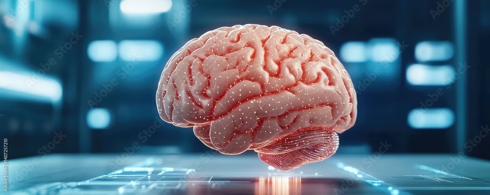 Poster cloud ai for medical data learning and secure healthcare concept. a detailed close-up view of a huma