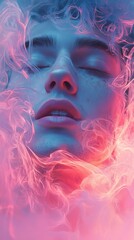 Mystical Face in Smoky Colors