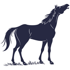 Obraz premium silhouette horse image on white background