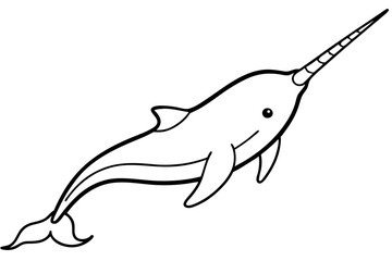 Modern Narwhal Vector