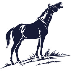 silhouette horse image on white background


