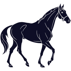 silhouette horse image on white background


