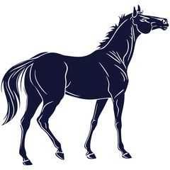 silhouette horse image on white background


