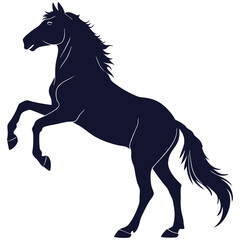 silhouette horse image on white background



