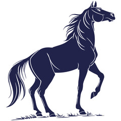 silhouette horse image on white background


