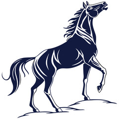 silhouette horse image on white background


