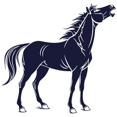 silhouette horse image on white background


