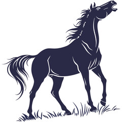 silhouette horse image on white background


