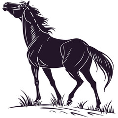 silhouette horse image on white background


