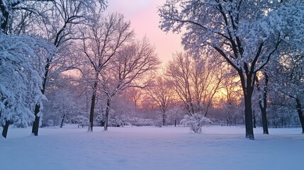 frosty snow on trees