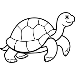 Minimalist Tortoise Line Art Vector, 