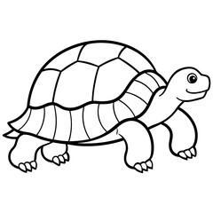 Minimalist Tortoise Line Art Vector, 