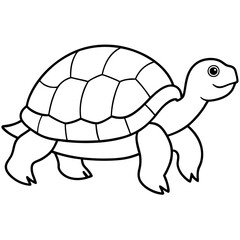 Minimalist Tortoise Line Art Vector, 