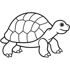 Minimalist Tortoise Line Art Vector, 