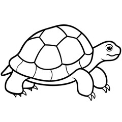 Minimalist Tortoise Line Art Vector, 