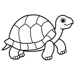 Minimalist Tortoise Line Art Vector, 