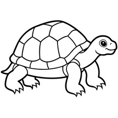 Minimalist Tortoise Line Art Vector, 