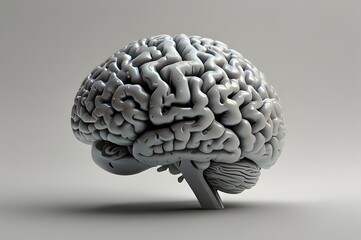 Detailed 3d rendering of a human brain showcasing intricate neural pathways and complex cerebral structures
