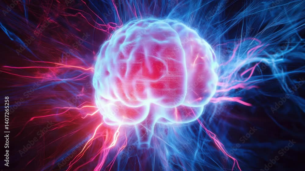 Aufkleber exploring the dynamic energy within the brain's neural connections during cognitive activities