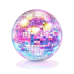 Disco ball reflecting light colorful squares shiny sphere party night club
