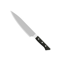 chef's knife flat icon illustration