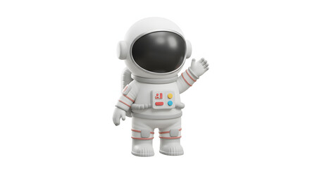 Cute 3D Astronaut Waving Space Exploration Childlike Fun Cartoon