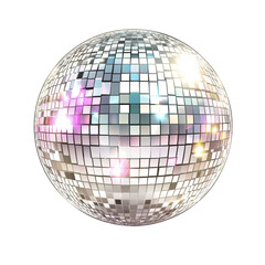Shiny disco ball reflecting light on a black background a fun party decoration