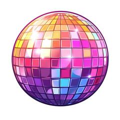 Colorful disco ball reflecting light party dance night club fun vibrant shiny sphere