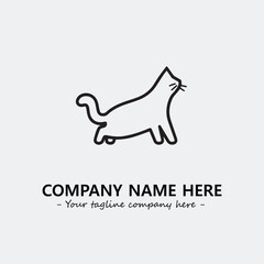 Cat illustration black and white for logo company vector image