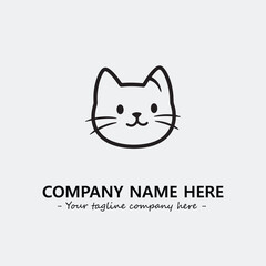 Cat illustration black and white for logo company vector image