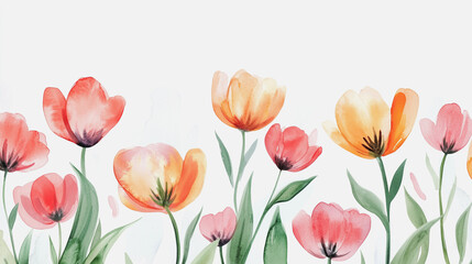 Fototapeta premium Elegant wedding invitation card background . Minimal hand painted watercolor botanical flowers texture template background. Design for wedding, vip cover, poster, rsvp moderncard.Valentine's Day