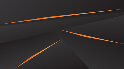 ABSTRACT DARK BACKGROUND WITH TRIANGLE GEOMETRIC SHAPES ORANGE GRADIENT COLOR DESIGN VECTOR TEMPLATE GOOD FOR MODERN WEBSITE, WALLPAPER, COVER DESIGN, LANDING PAGE