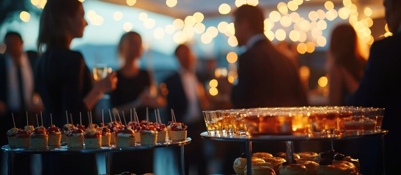 Elegant Evening Reception: Gourmet Canap?s and Festive Ambiance