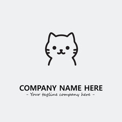 Cat illustration black and white for logo company vector image