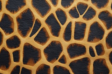 Giraffe skin texture isolated. Close-up giraffe pattern. Wild Animal fur. Giraffe spots. Realistic giraffe skin. Giraffe design texture. Detailed giraffe skin close-up. Wild Animal texture.	
