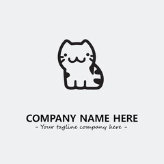 Cat illustration black and white for logo company vector image