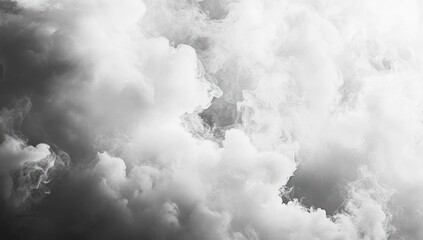 Dramatic clouds fill the sky in a grayscale atmospheric weather scene.