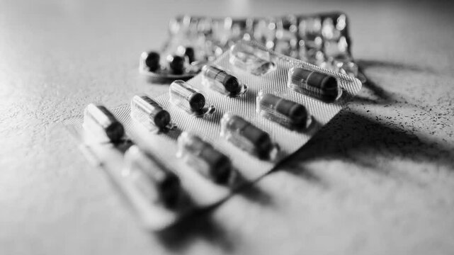 Melancholic light and drifting shadows reveal silent story of medication routine