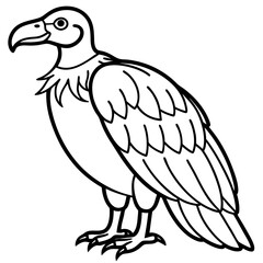 Minimalist Vulture Line Art Vector