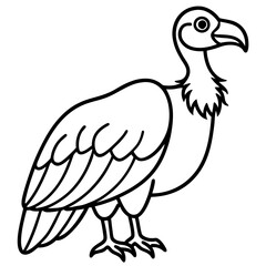 Minimalist Vulture Line Art Vector