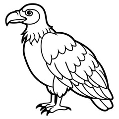 Minimalist Vulture Line Art Vector