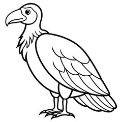 Minimalist Vulture Line Art Vector