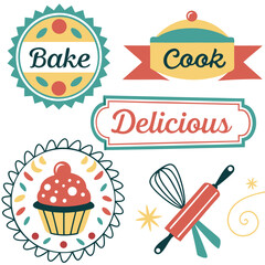 cooking food lettering kitchen badge  logos 