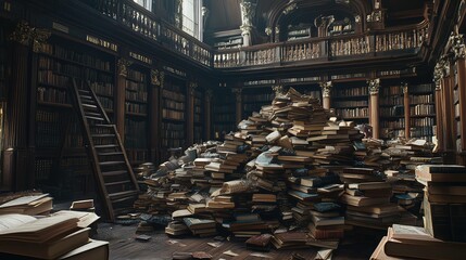 Fototapeta premium genre piles of books