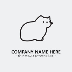 Cat illustration black and white for logo company vector image