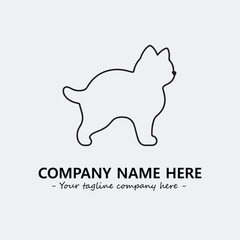 Cat illustration black and white for logo company vector image