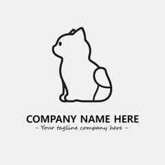 Cat illustration black and white for logo company vector image