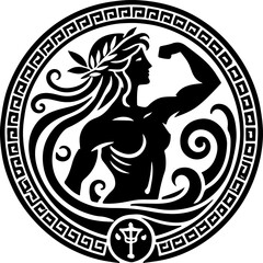 sketch vector illustration silhouette design icon logo symbol mascot warrior mythology classic vintage knight beauty roman greek  