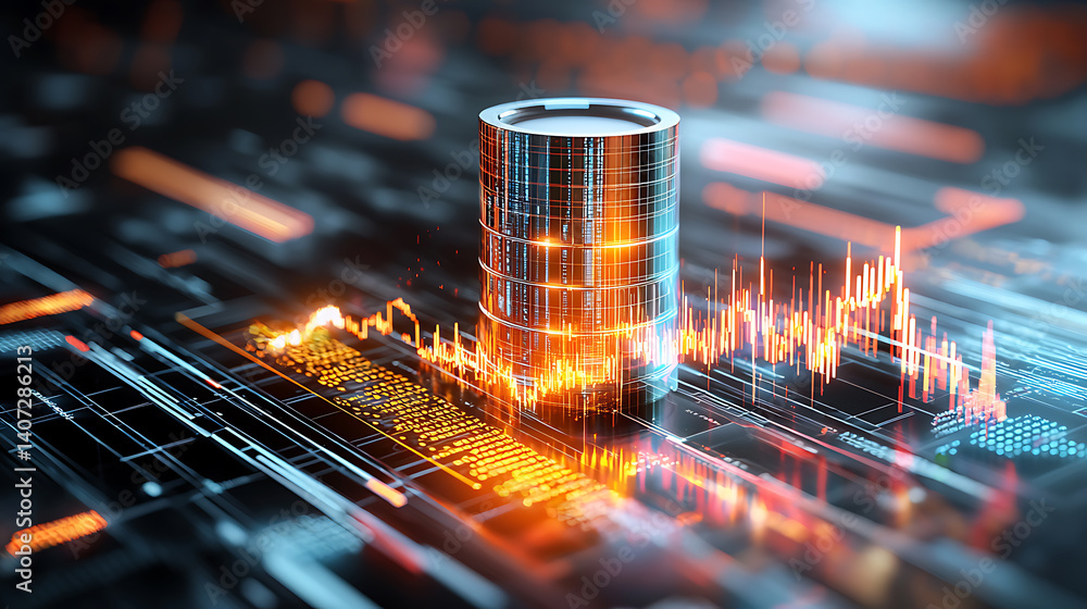 Poster data analysis and visualization innovation tech industry digital content futuristic environment clos