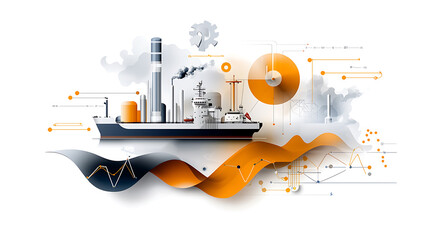 Maritime industry innovation global waters infographic art data visualization digital realm economic growth